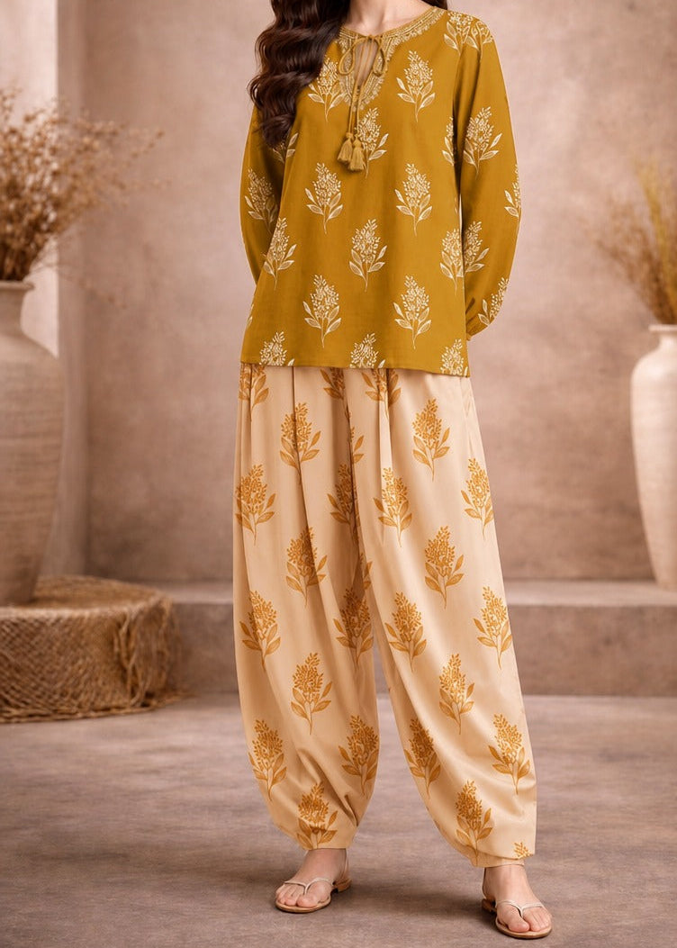 Grace W1060 - Digital Printed 2pc Silk Dress.