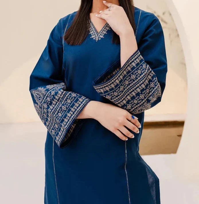 Grace Z-(W684) - Stitched Embroidered 2pc Marina dress