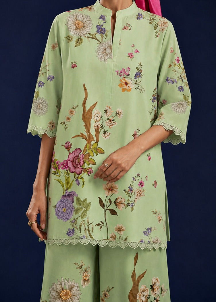 Grace W1063 - Digital Printed 2pc Silk Dress.
