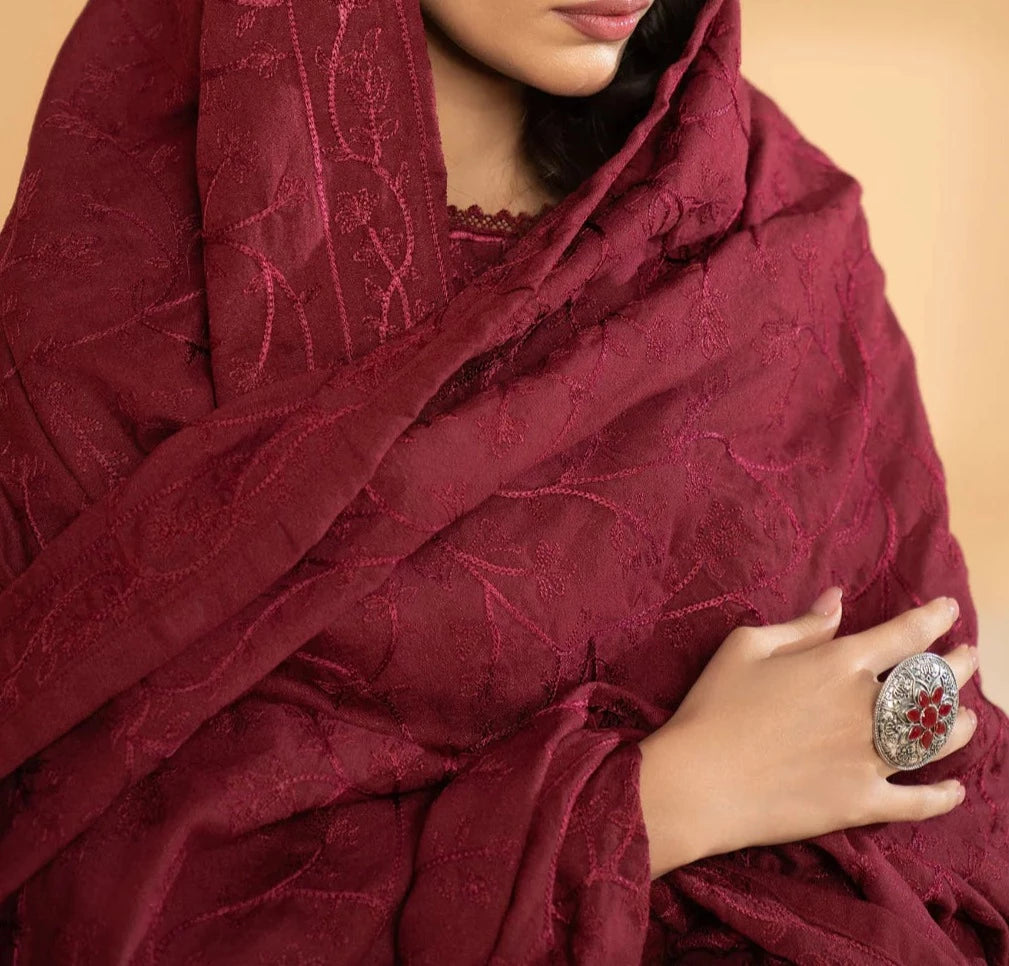 Grace W431- Embroidered 3pc marina dress with Embroidered marina shawl.
