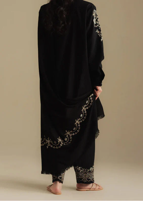 Grace Z-(W929) - Stitched Embroidered 3pc Marina Dress With Embroidered Marina Shawl.
