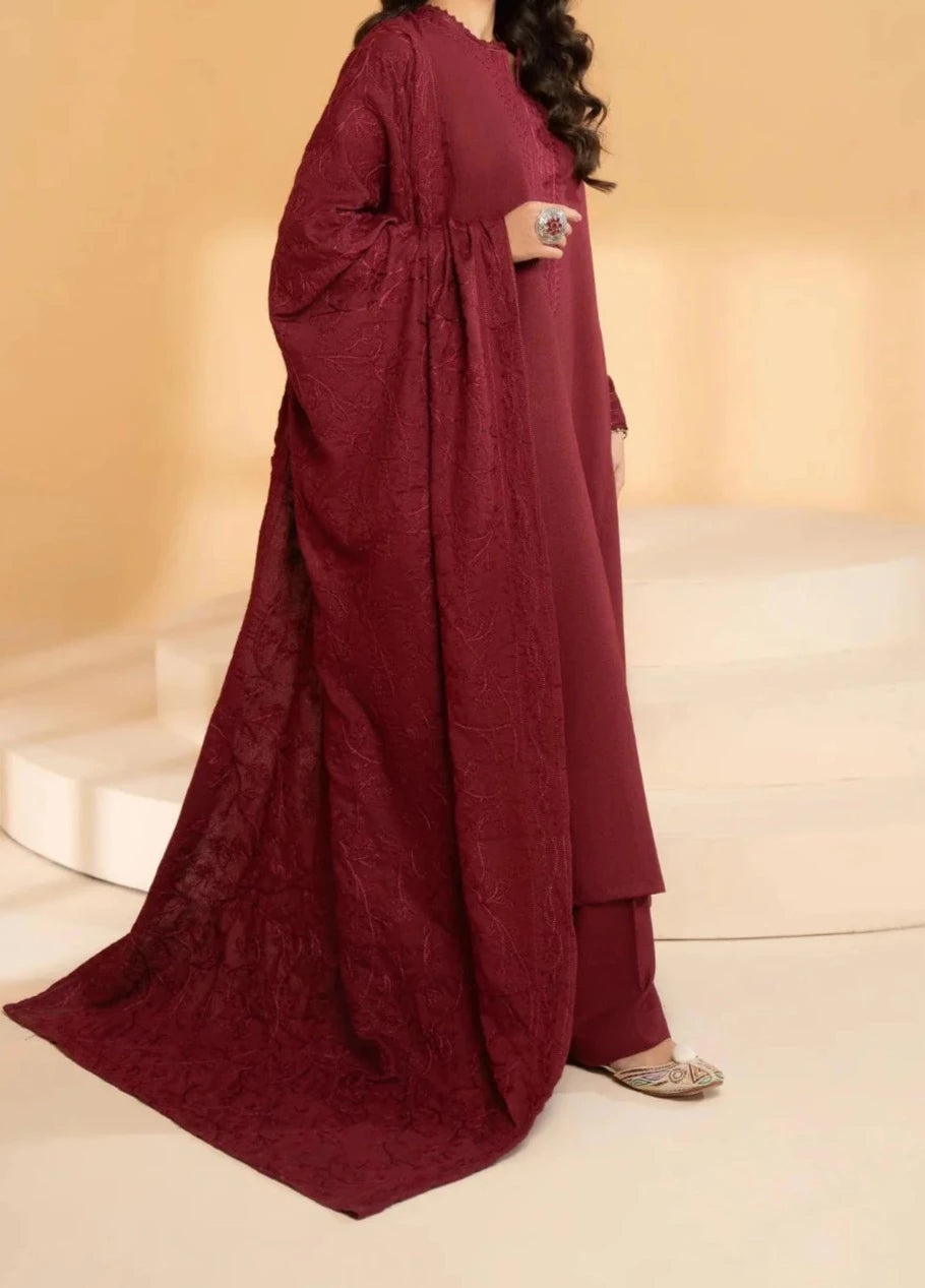Grace W431- Embroidered 3pc marina dress with Embroidered marina shawl.