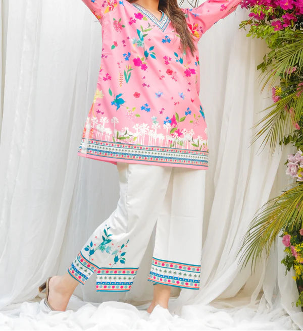 CS-117 REEMA - STITCHED 2PC PRINTED CO-ORD SET.