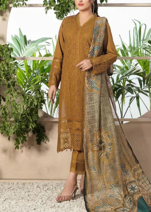 Grace S809-Embroidered 3PC chikankari Lawn with Printed munar dupatta.