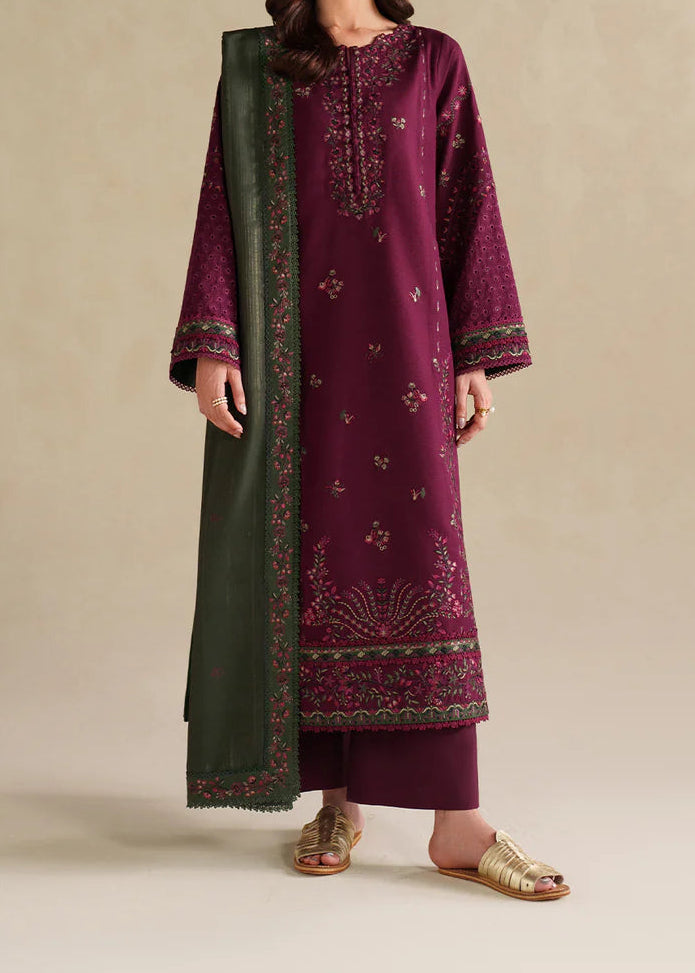 Grace S1342-Embroidered 3pc Lawn Dress With Printed Lawn Dupatta.