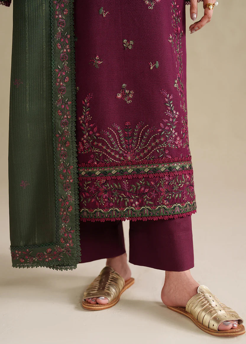 Grace S1342-Embroidered 3pc Lawn Dress With Printed Lawn Dupatta.
