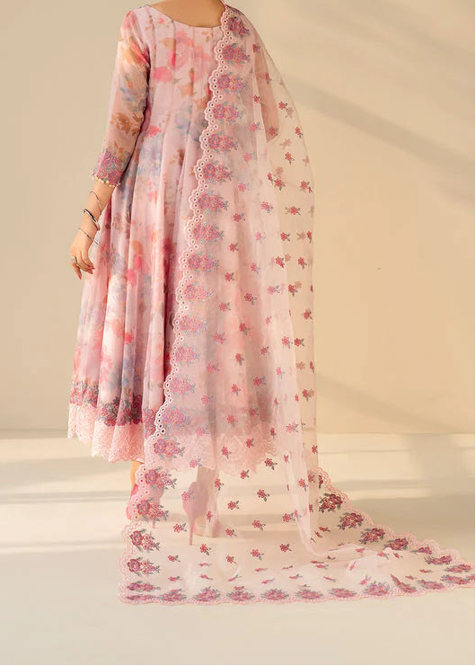 Grace S1335 - Printed & Embroidered 3pc Lawn Dress With Embroidered Chiffon Dupatta.