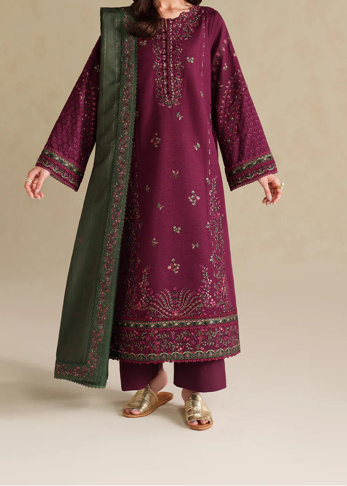 Grace S1342-Embroidered 3pc Lawn Dress With Printed Lawn Dupatta.