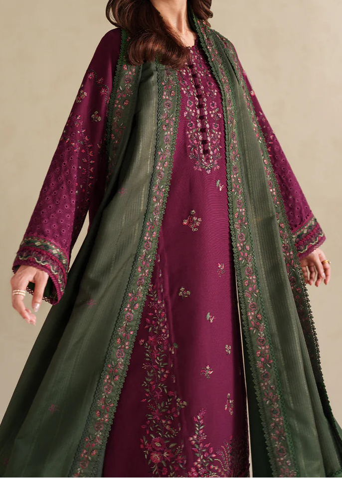 Grace S1342-Embroidered 3pc Lawn Dress With Printed Lawn Dupatta.