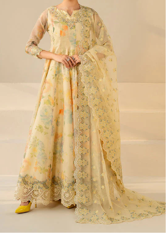 Grace S1334 - Printed & Embroidered 3pc Lawn Dress With Embroidered Chiffon Dupatta.