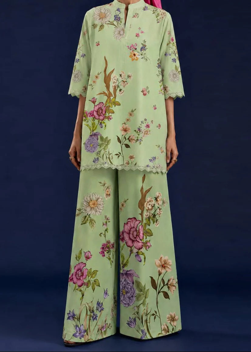 Grace Z-(W1063) - Stitched Digital Printed 2pc Silk Dress.