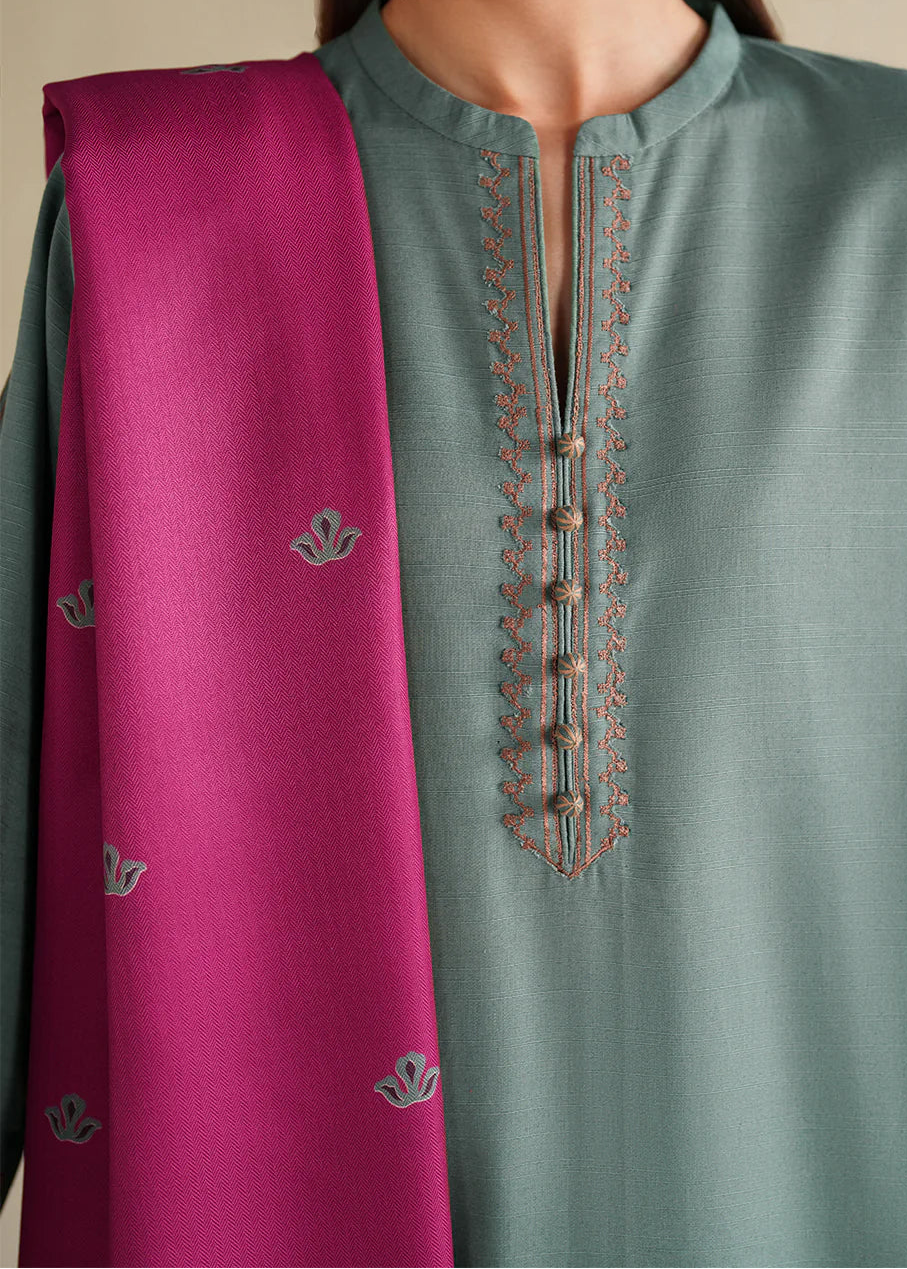 Grace S1325-Embroidered 3pc Lawn Dress With Printed voile Dupatta.