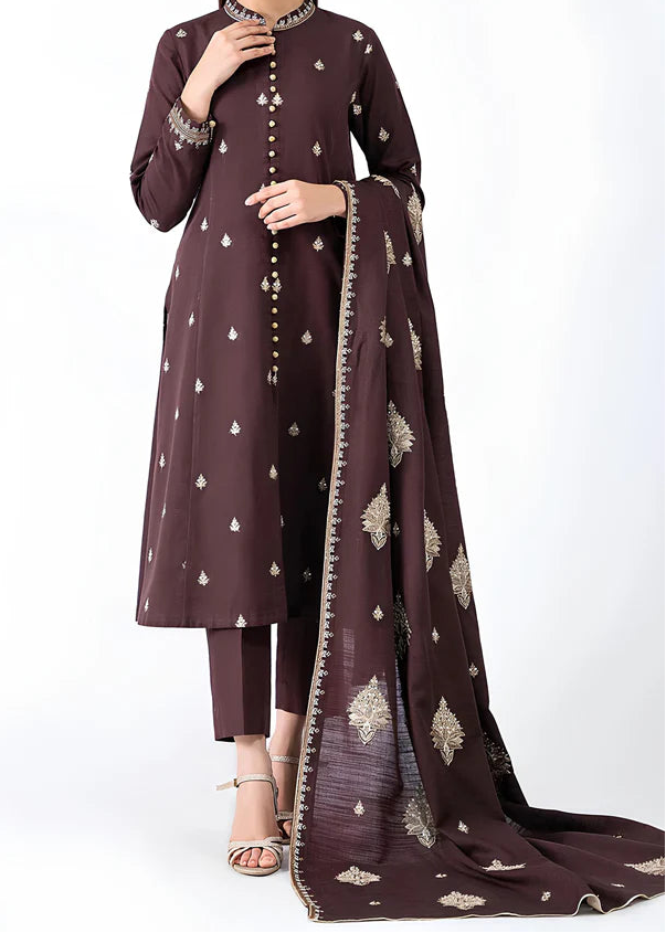 Grace W905-Embroidered 3pc Marina Dress With Embroidered Marina Shawl.