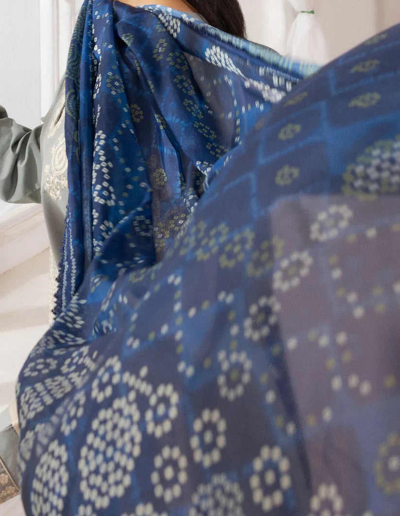 Grace S1274-Embroidered 3pc Lawn Dress With Printed Munar Dupatta.