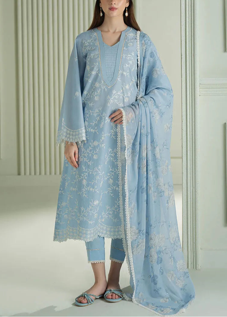 Grace S1188-Embroidered 3pc Lawn Dress With Printed lawn Dupatta.