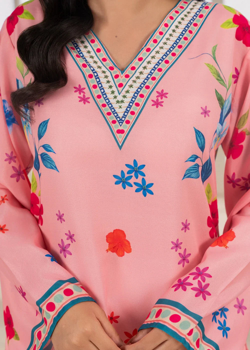 Grace W958- Digital Printed 2pc Karandi Dress.