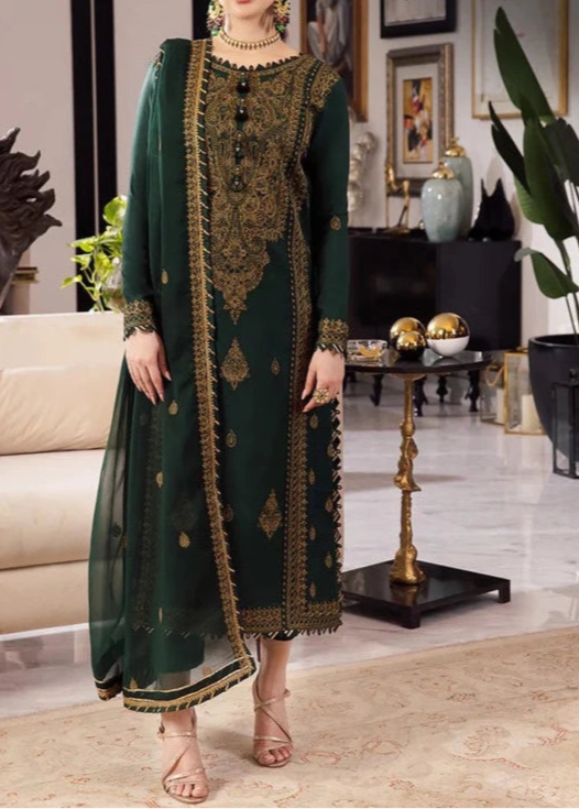 Grace S713-Embroidered 3pc lawn dress with Embroidered chiffon dupatta.