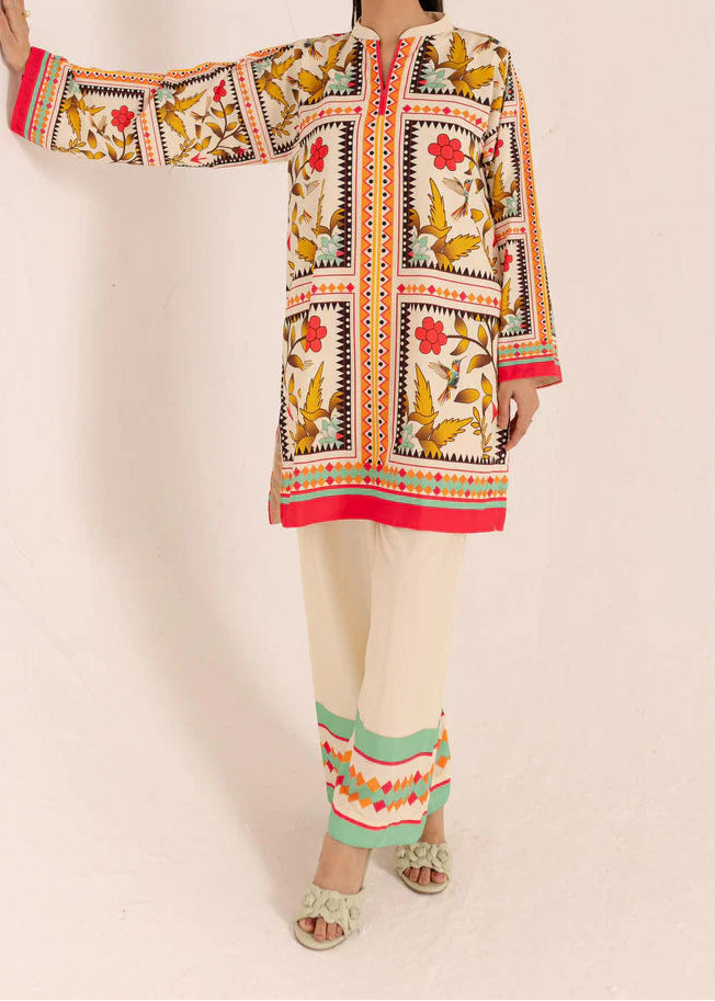 Grace W946- Digital Printed 2pc Karandi Dress.
