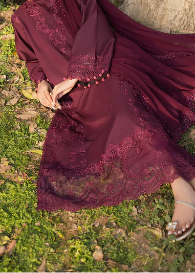 Grace W985-Embroidered 3pc Marina Dress With Embroidered Chiffon Dupatta.