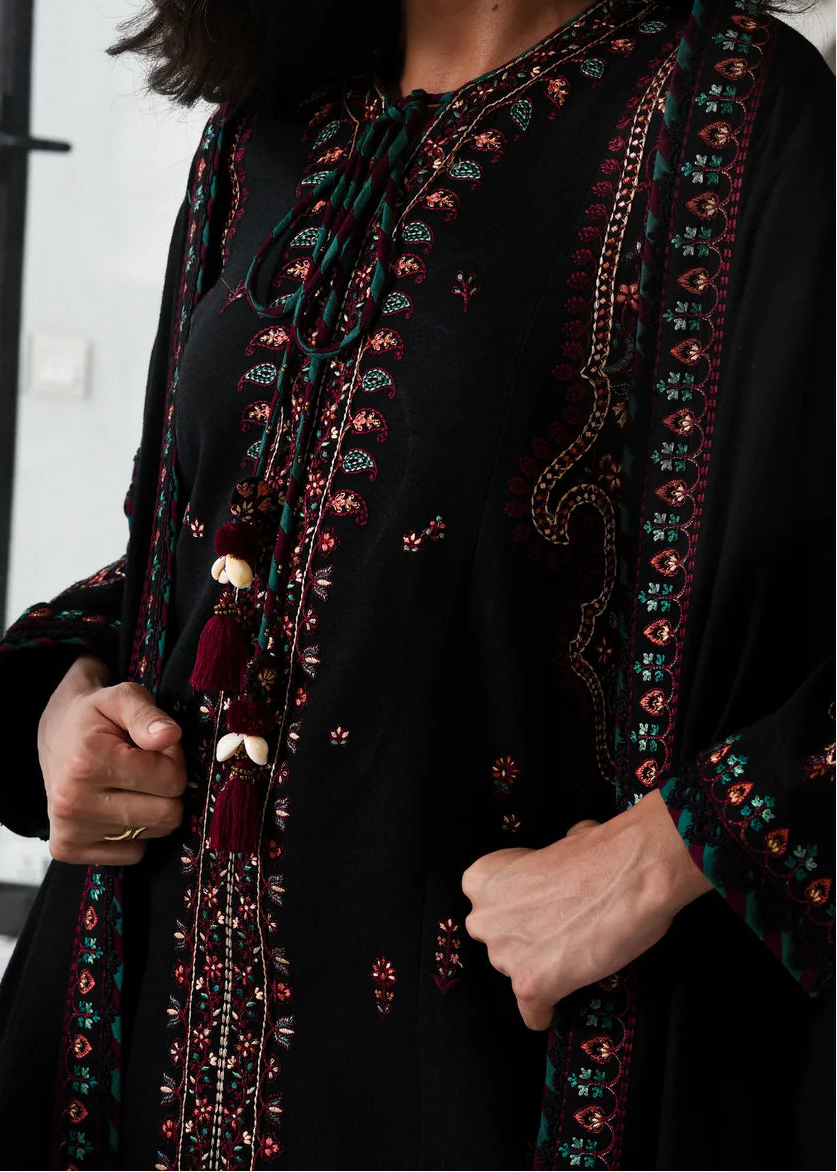 Grace W895-Embroidered 3pc Marina Dress With Embroidered Marina Shawl.