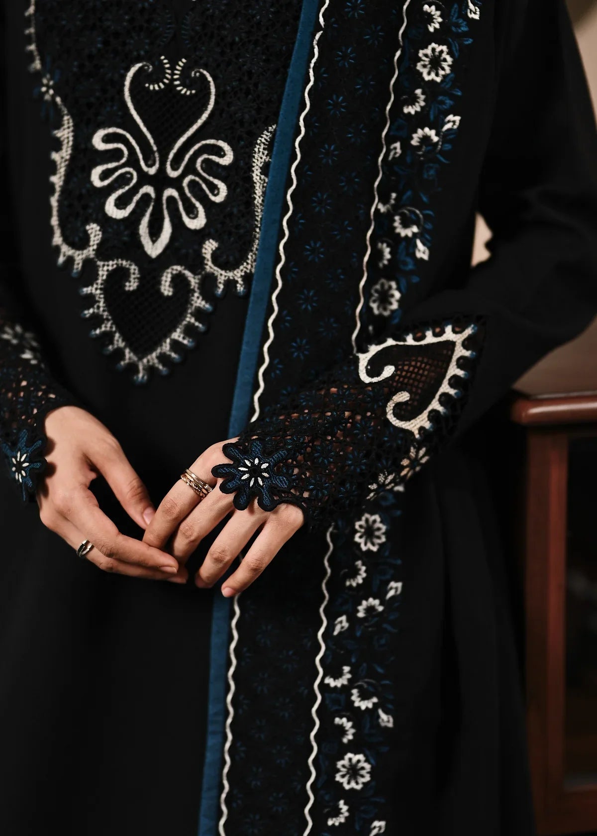 Grace W904-Embroidered 3pc Marina Dress With Embroidered Marina Shawl.