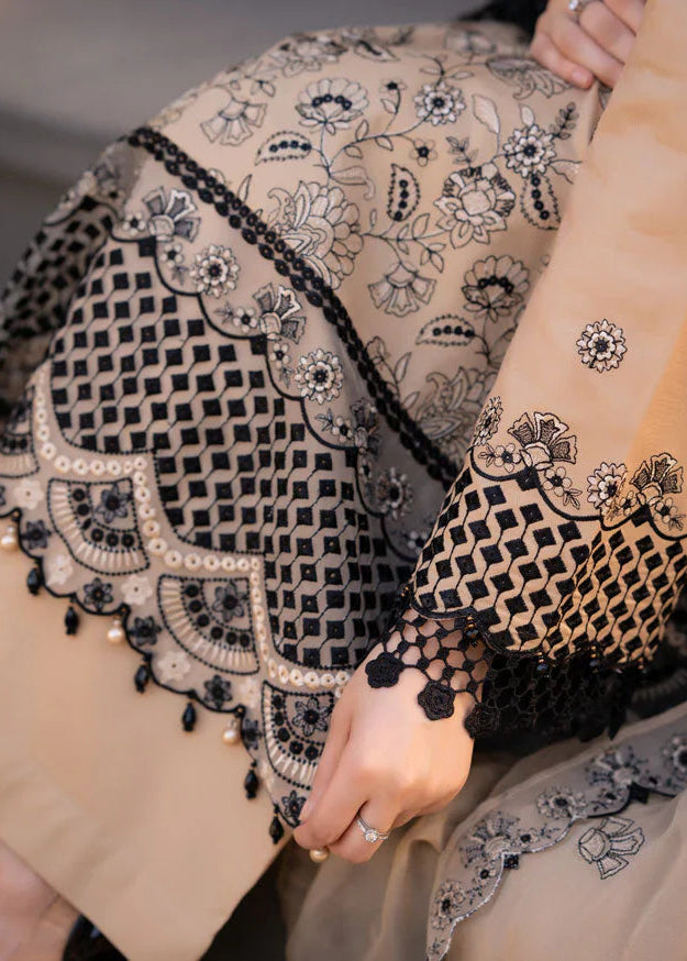 Grace W1011-Embroidered 3pc Marina Dress With Embroidered Chiffon Dupatta.