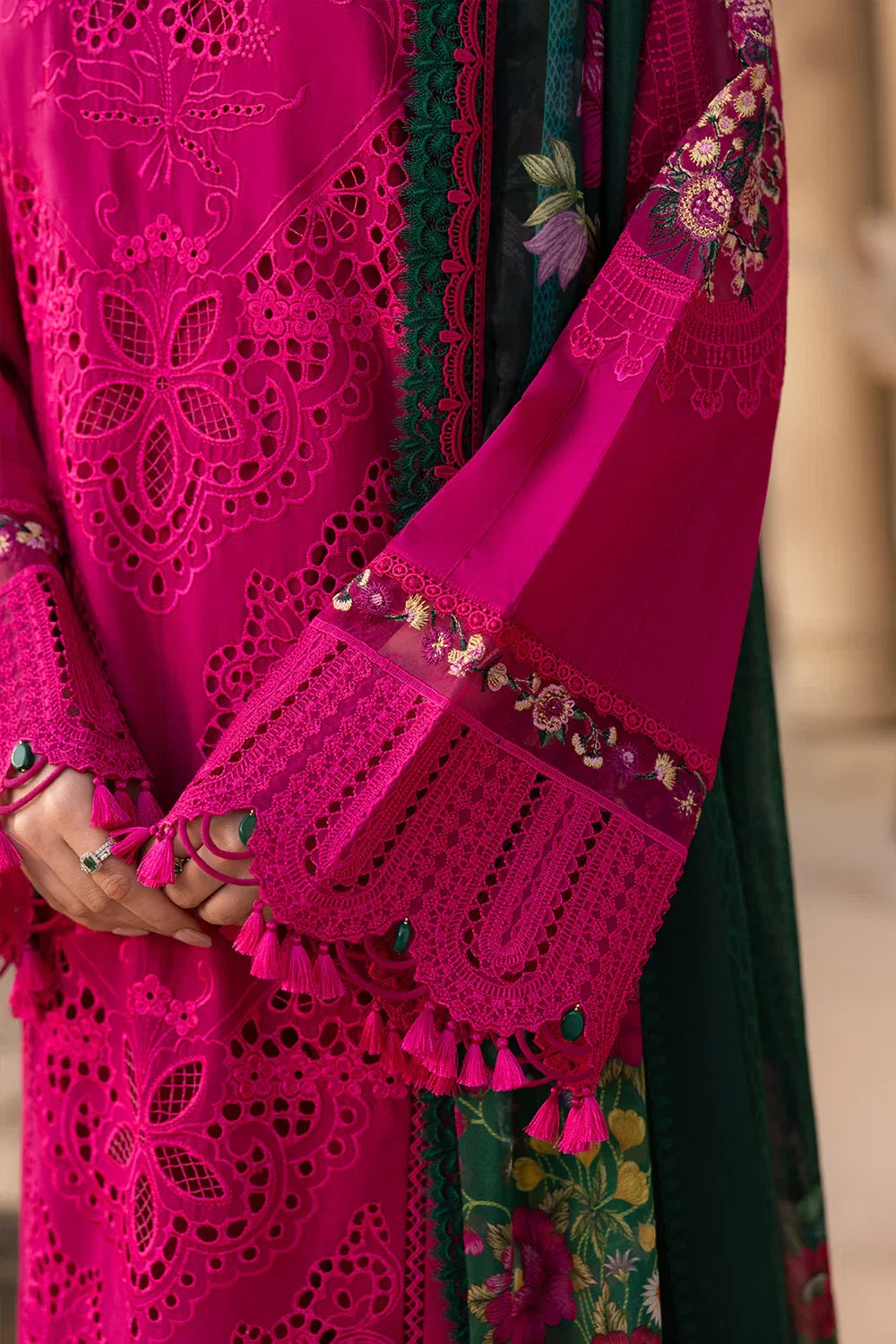 Grace Z-(S1511 ) - Stitched Embroidered 3pc CHIKANKARI Lawn Dress With Printed Lawn Dupatta.
