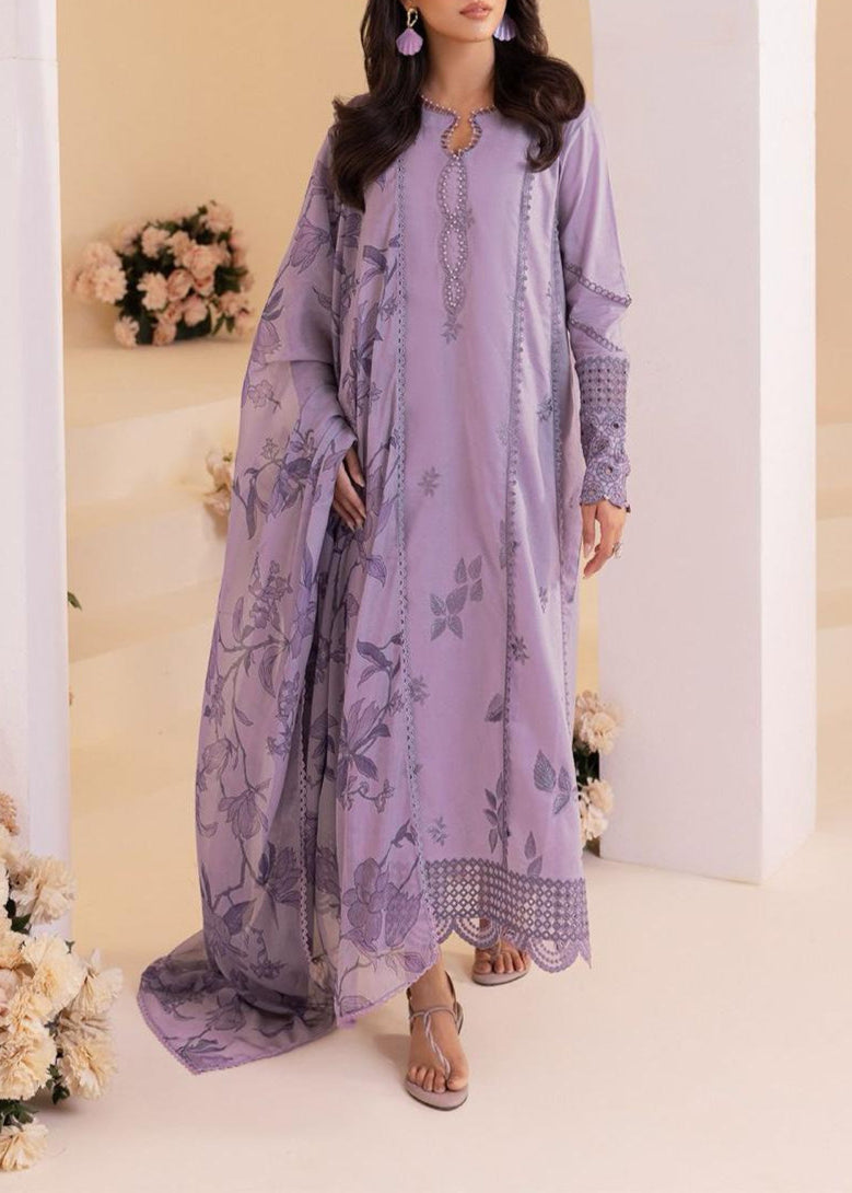 Grace S1162-Embroidered 3pc Chikankari Lawn Dress With Printed Munar Dupatta.