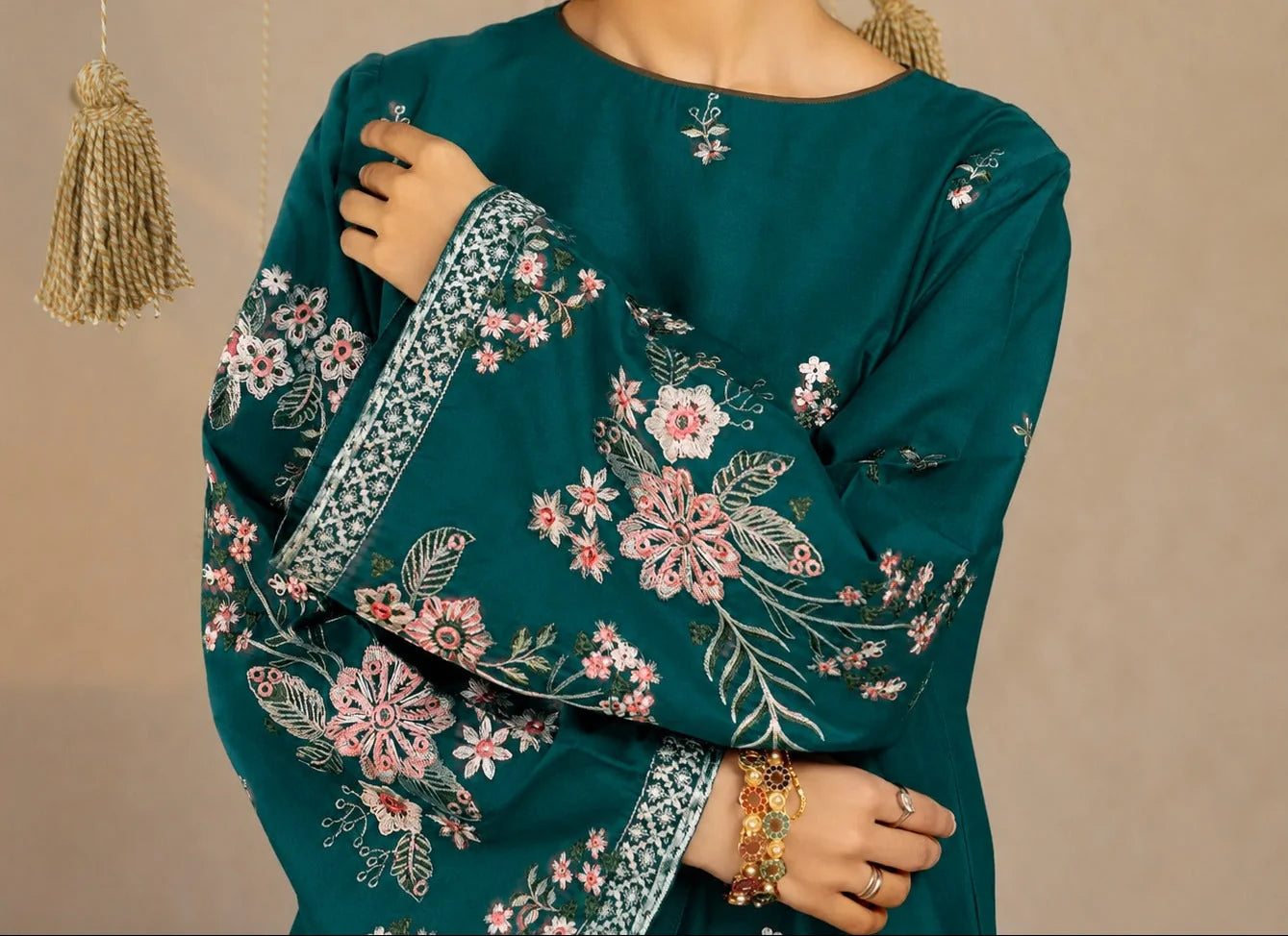 Grace Z-(S1533) - Stitched Embroidered 2PC Lawn dress.