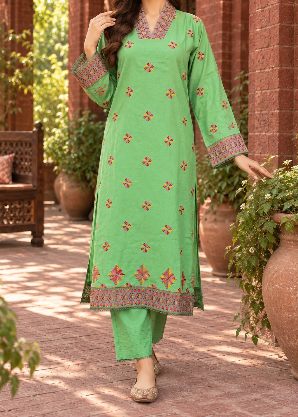 Grace S1568-Embroidered 2pc Lawn Dress.