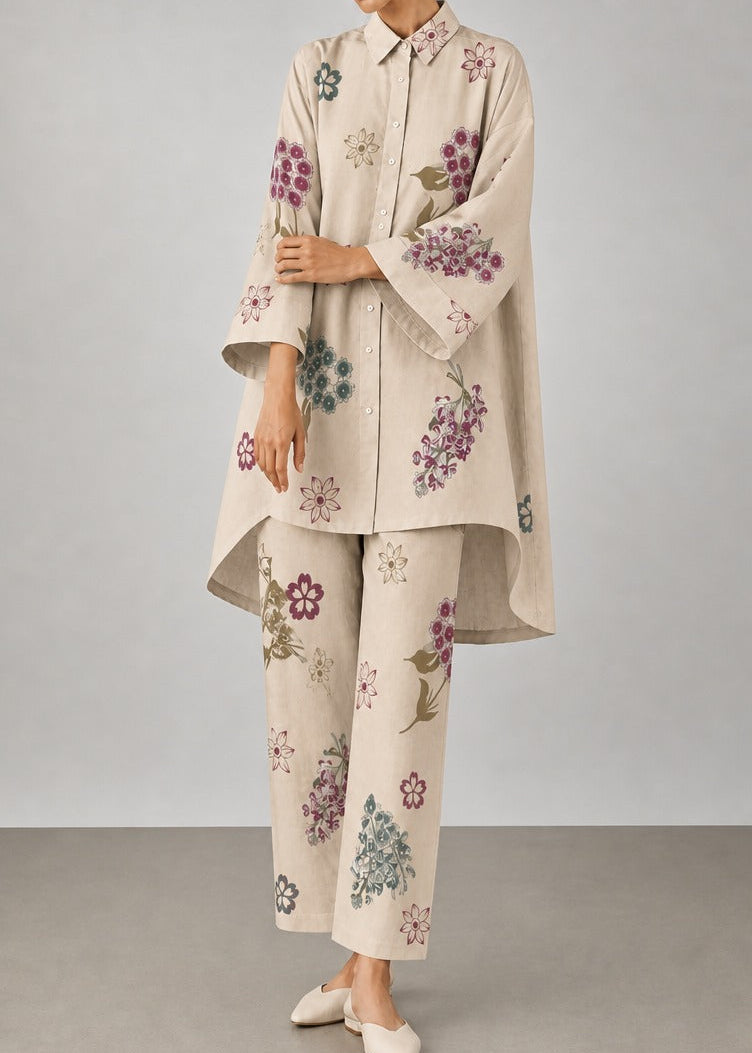 Grace W1064 - Digital Printed 2pc Silk Dress.