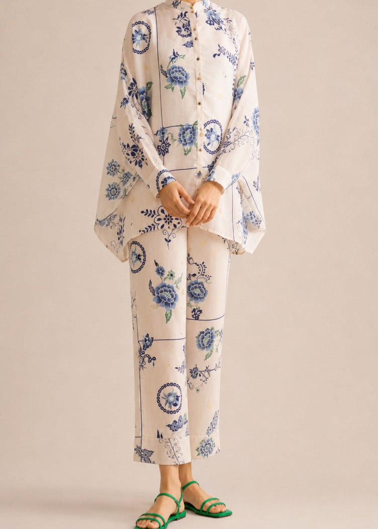 Grace W1062 - Digital Printed 2pc Silk Dress.