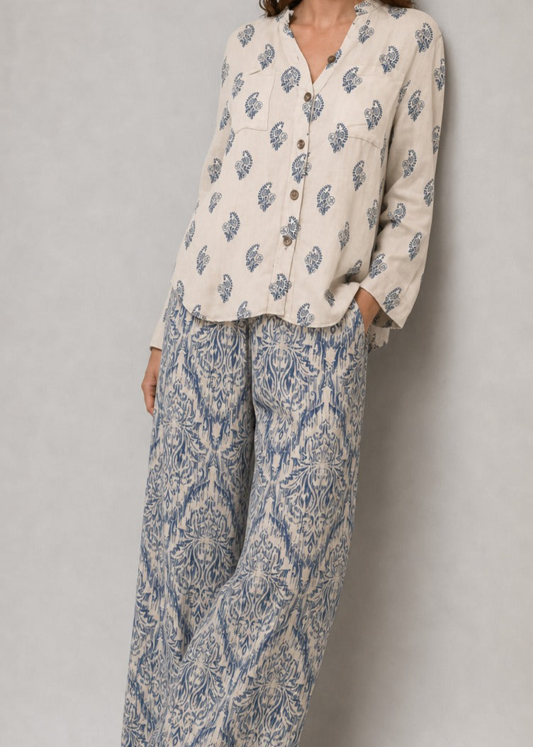 Grace W1070 - Digital Printed 2pc Silk Dress.