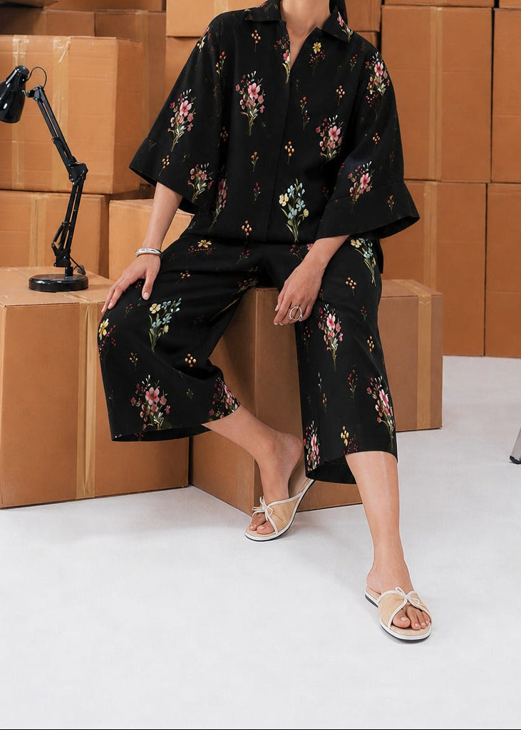 Grace W1068 - Digital Printed 2pc Silk Dress.