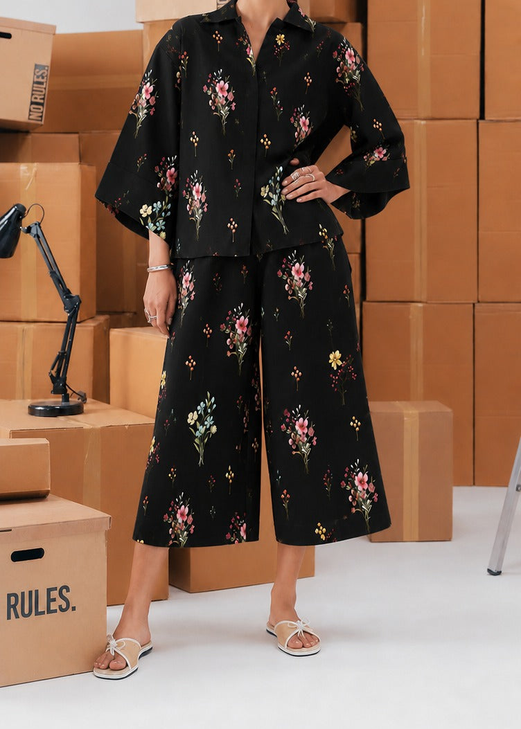 Grace W1068 - Digital Printed 2pc Silk Dress.