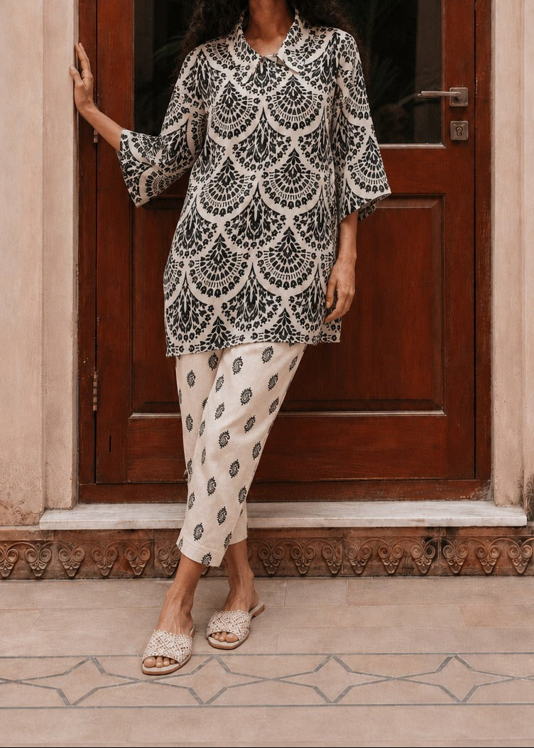 Grace W1067 - Digital Printed 2pc Silk Dress.