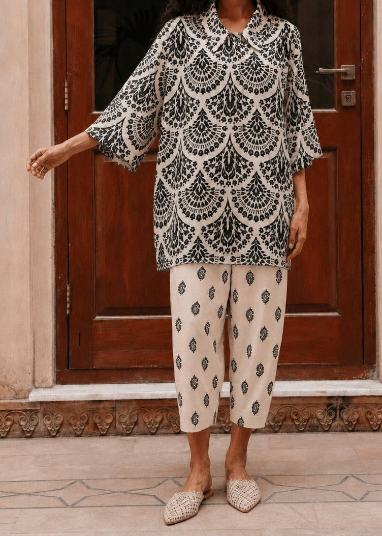 Grace W1067 - Digital Printed 2pc Silk Dress.
