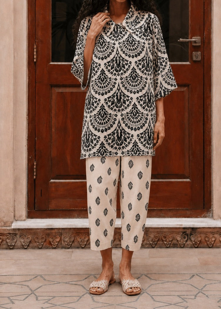 Grace W1067 - Digital Printed 2pc Silk Dress.