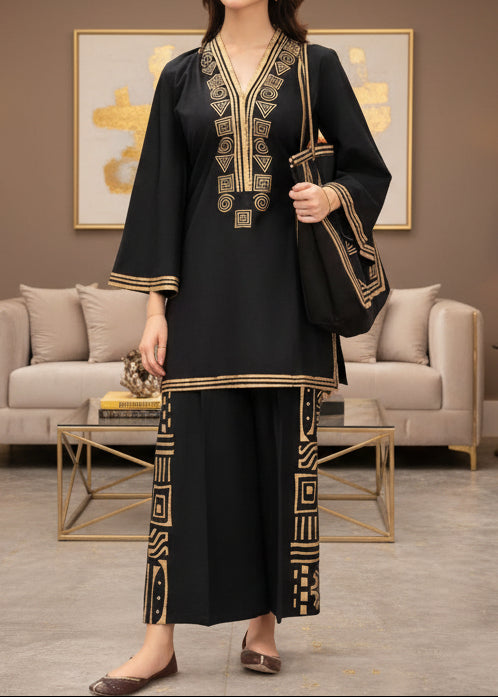 Grace W505-Embroidered 2Pc marina Dress.