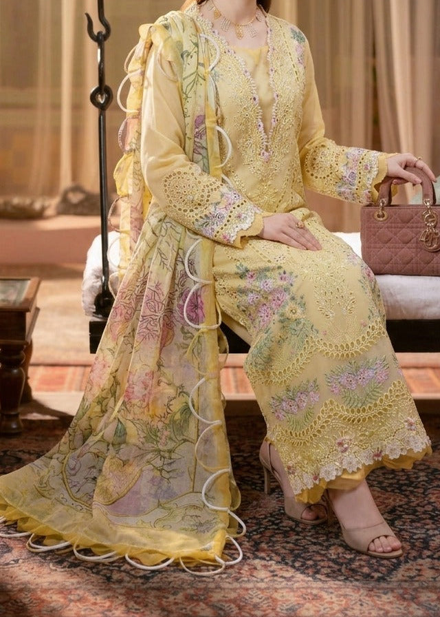 Grace S1384 - Embroidered 3pc CHIKANKARI Lawn Dress With Printed Lawn Dupatta.