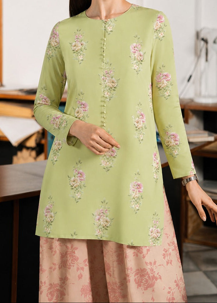 Grace W1059 - Digital Printed 2pc Silk Dress.