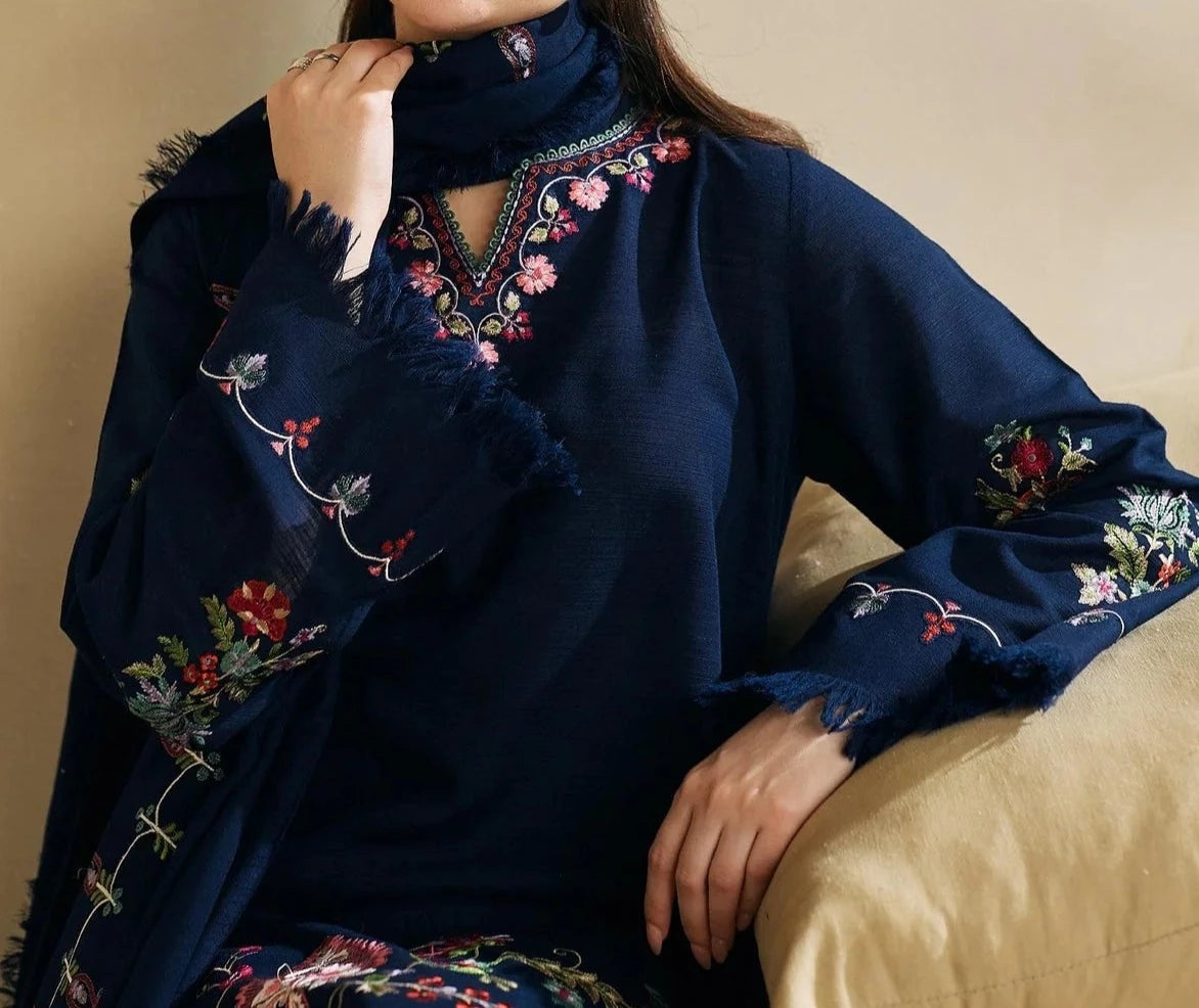 Grace W633- Embroidered 2pc marina dress
