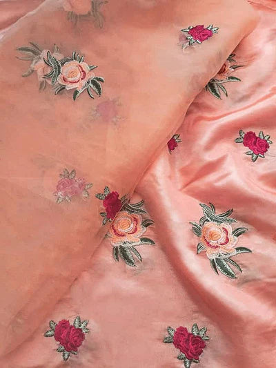 Grace S471- Embroidered 3pc kataan silk dress with embroidered organza dupatta.