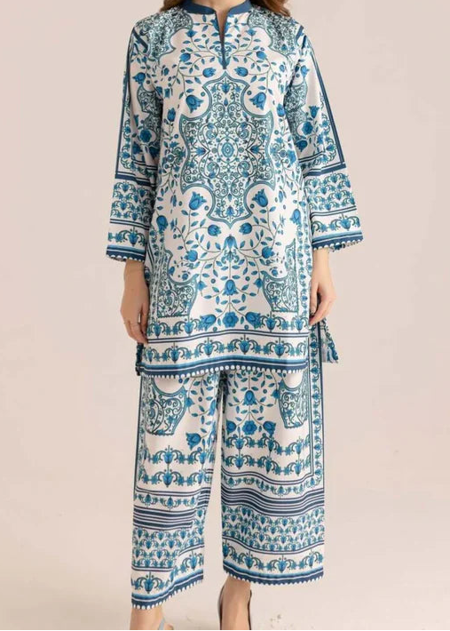 CS-114 AZRA ROYAL - STITCHED 2PC PRINTED CO-ORD SET.