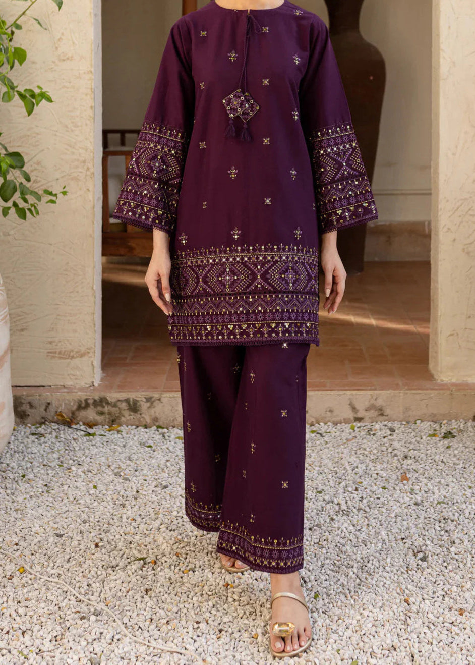 Grace W719-Embroidered 2pc Marina Dress