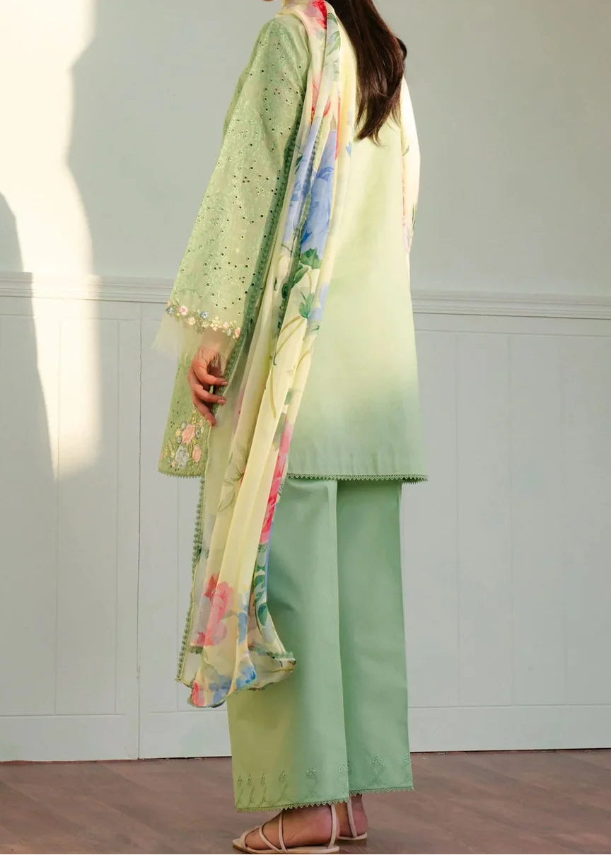 Grace S1288-Embroidered 3pc CHIKANKARI Lawn Dress With Printed Munar Dupatta.