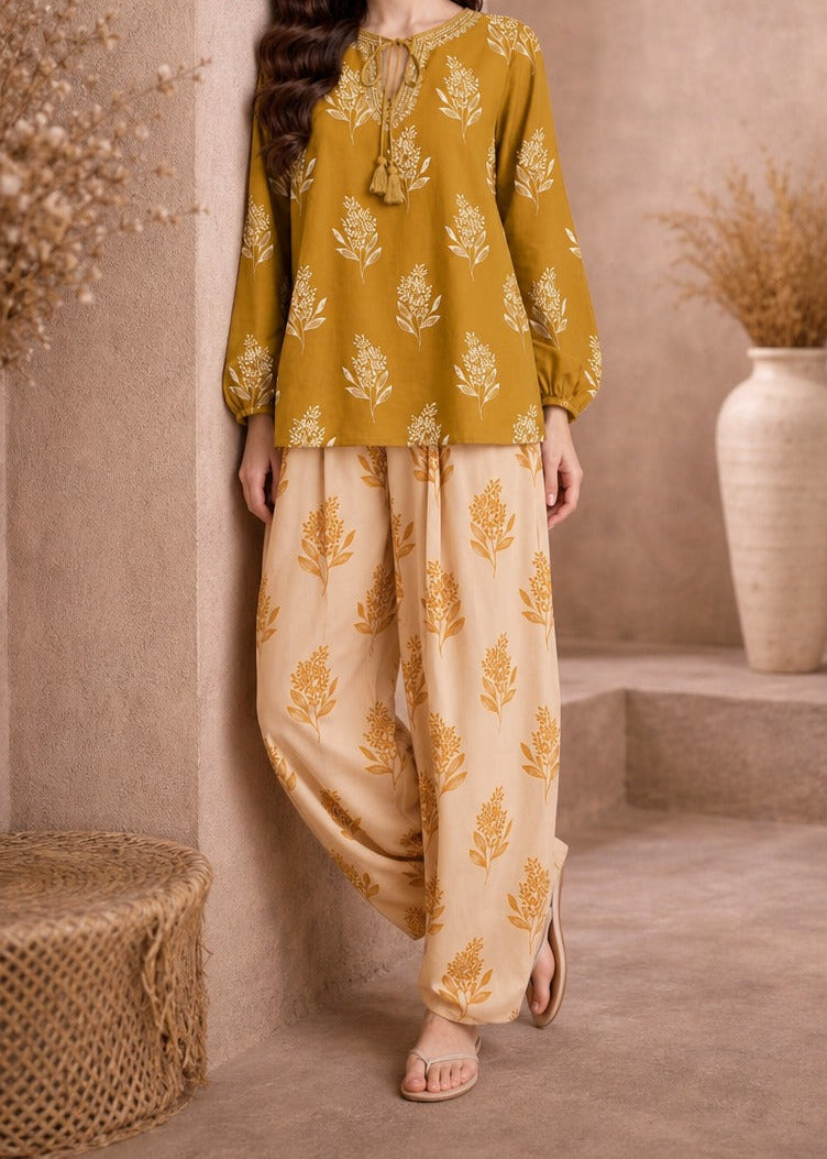 Grace W1060 - Digital Printed 2pc Silk Dress.