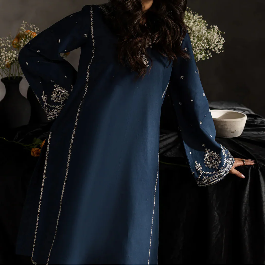 Grace Z-(W769 ) - Stitched Embroidered Sequence 2pc Marina Dress.