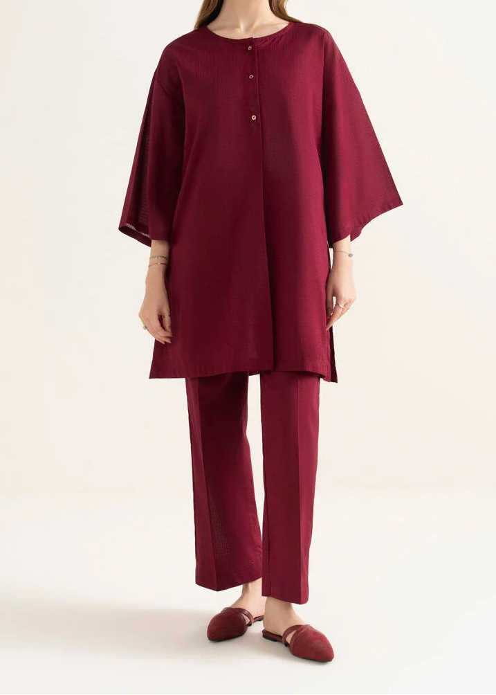 C-S 038- STITCHED 2PC DHANAK CO-ORD SET.