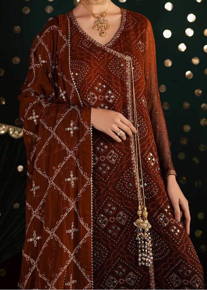 Grace S1350 - Printed & Embroidered 3pc Lawn Dress With Embroidered  Sequence Chiffon Dupatta.